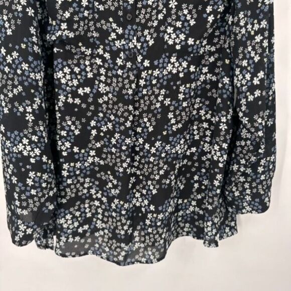 Lane Bryant Womens Floral Roll Tab Long Sleeve Button Down Blouse Black Size 3XL - Picture 7 of 14
